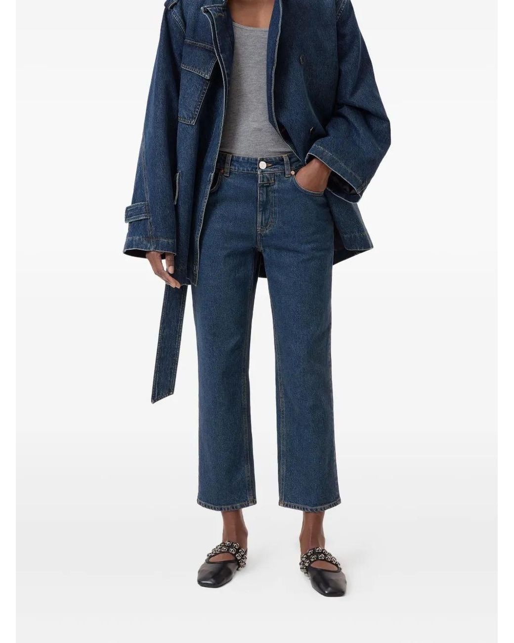 Closed Blue Logo-Patch Jeans
