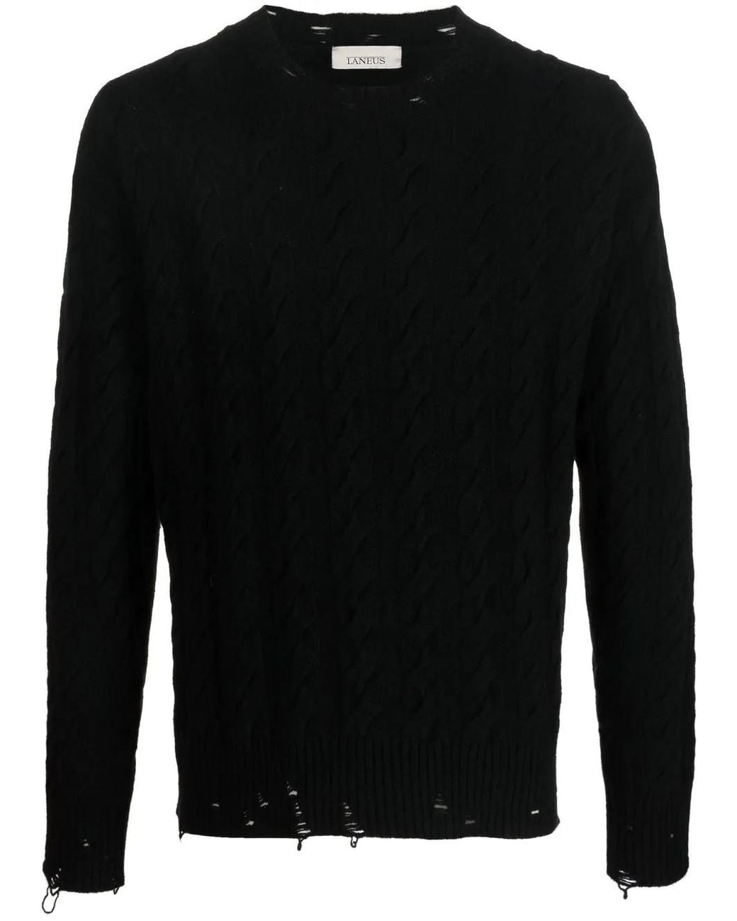 Laneus Pullover Mit Zopfmuster in Black für Herren
