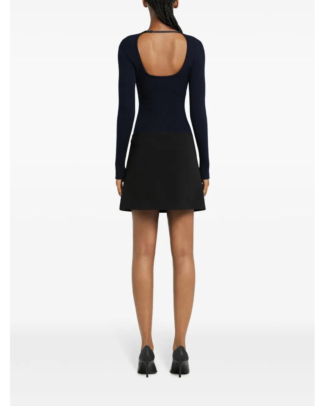 Courreges Blue Strap-Detail Jumper