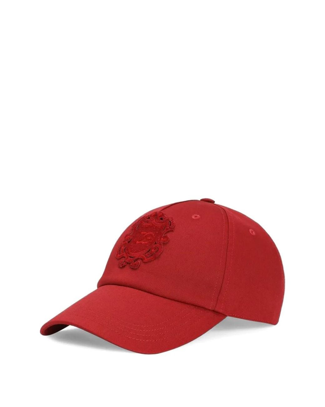 Dolce & Gabbana Red Gabardine Baseball Cap for men