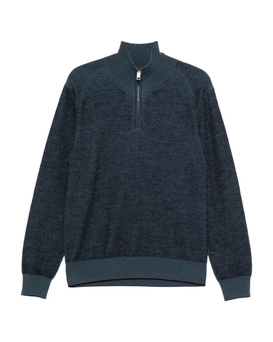 Jersey Con Cremallera En El Cuello Brioni de hombre de color Blue