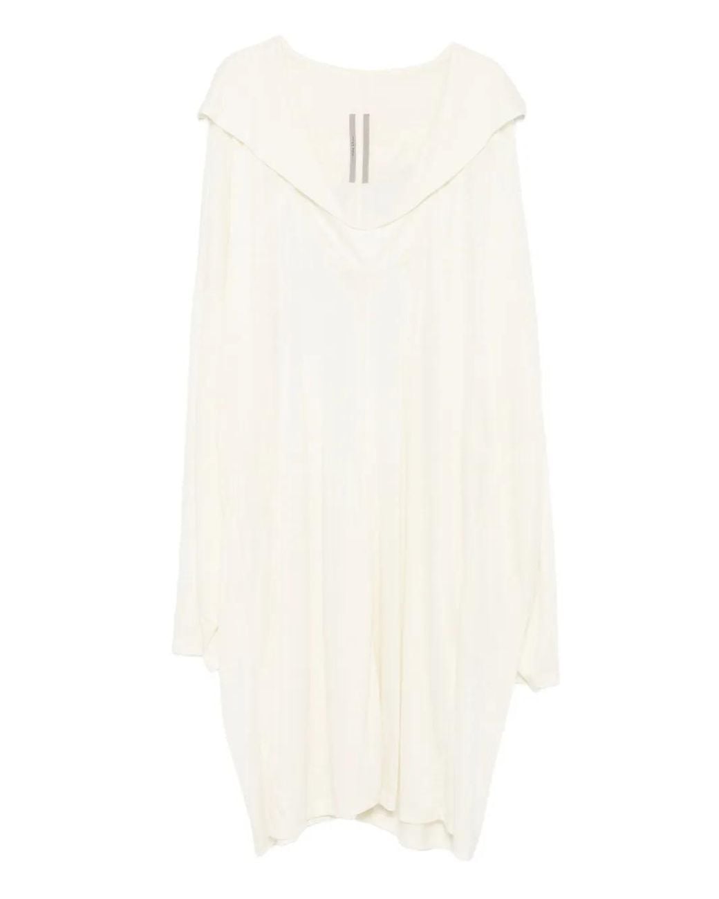 Rick Owens White Draped Long T-Shirt for men