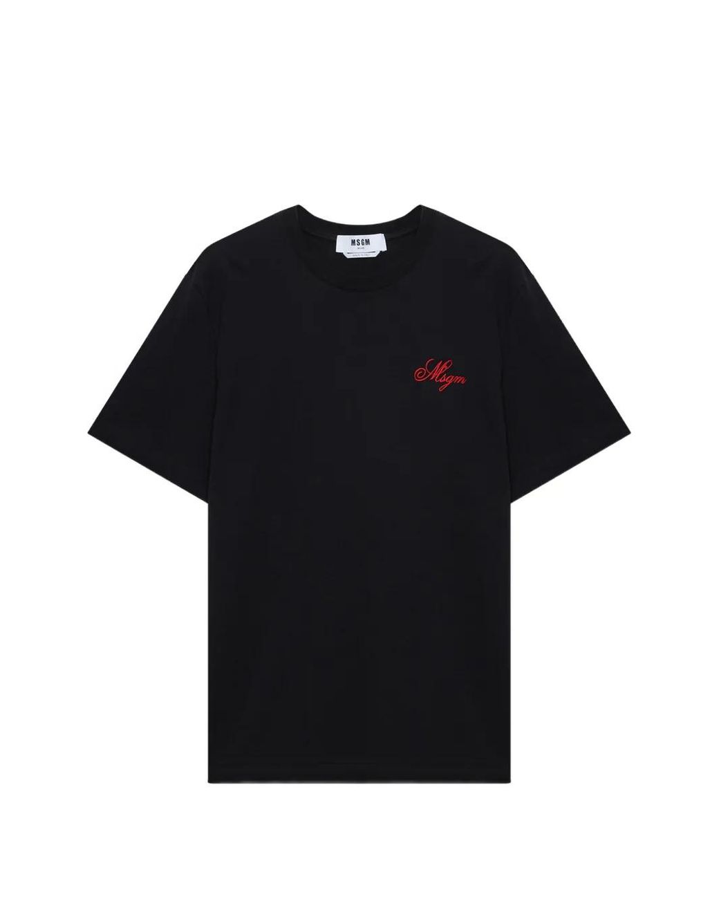MSGM Black Detail-Embroidery T-Shirt for men