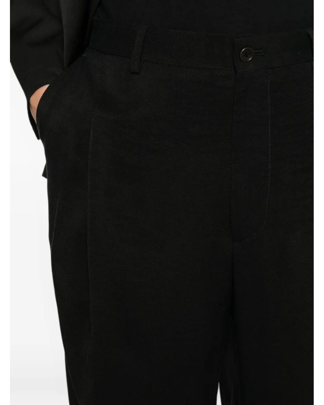 Giorgio Armani Black Pantalon De Costume À Coupe Droite for men