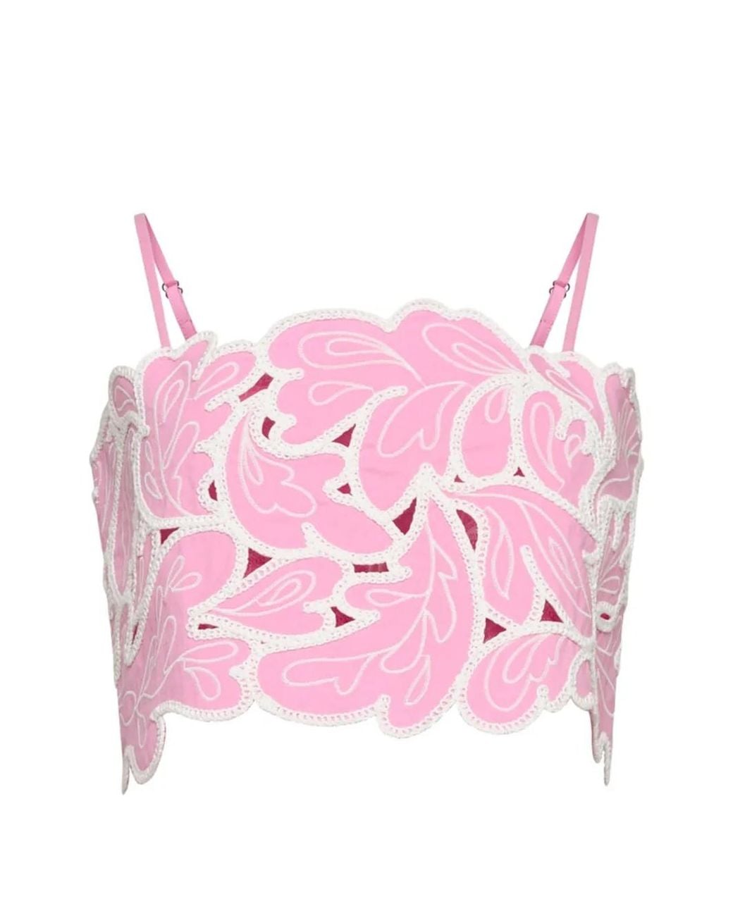 Cinq À Sept Pink Caterina Paisley Bloom Embroidered Top