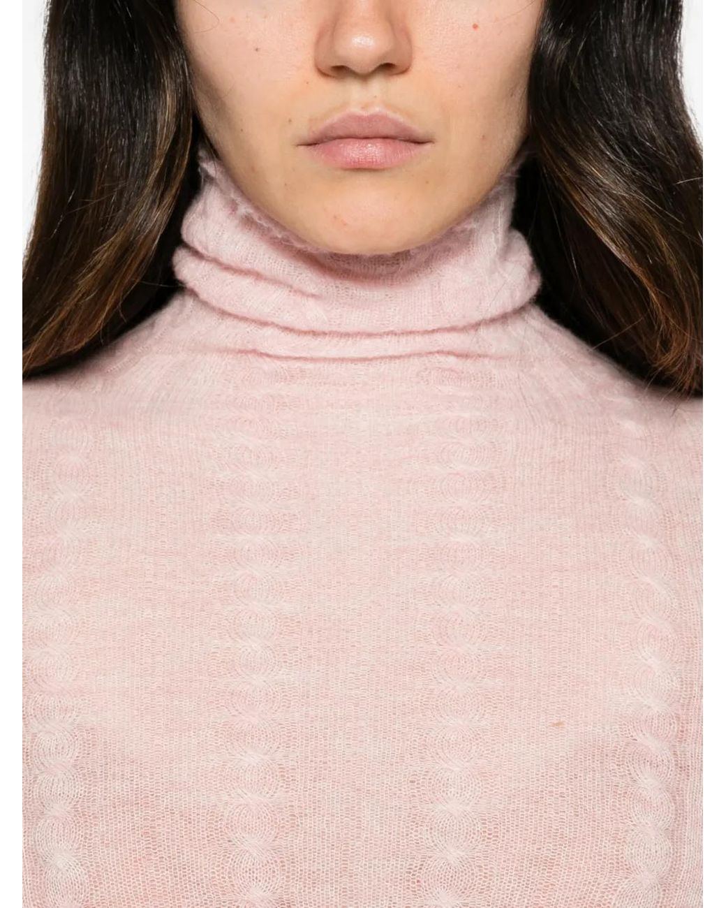 Haikure Pink Margie Cable-Knit Bodysuit