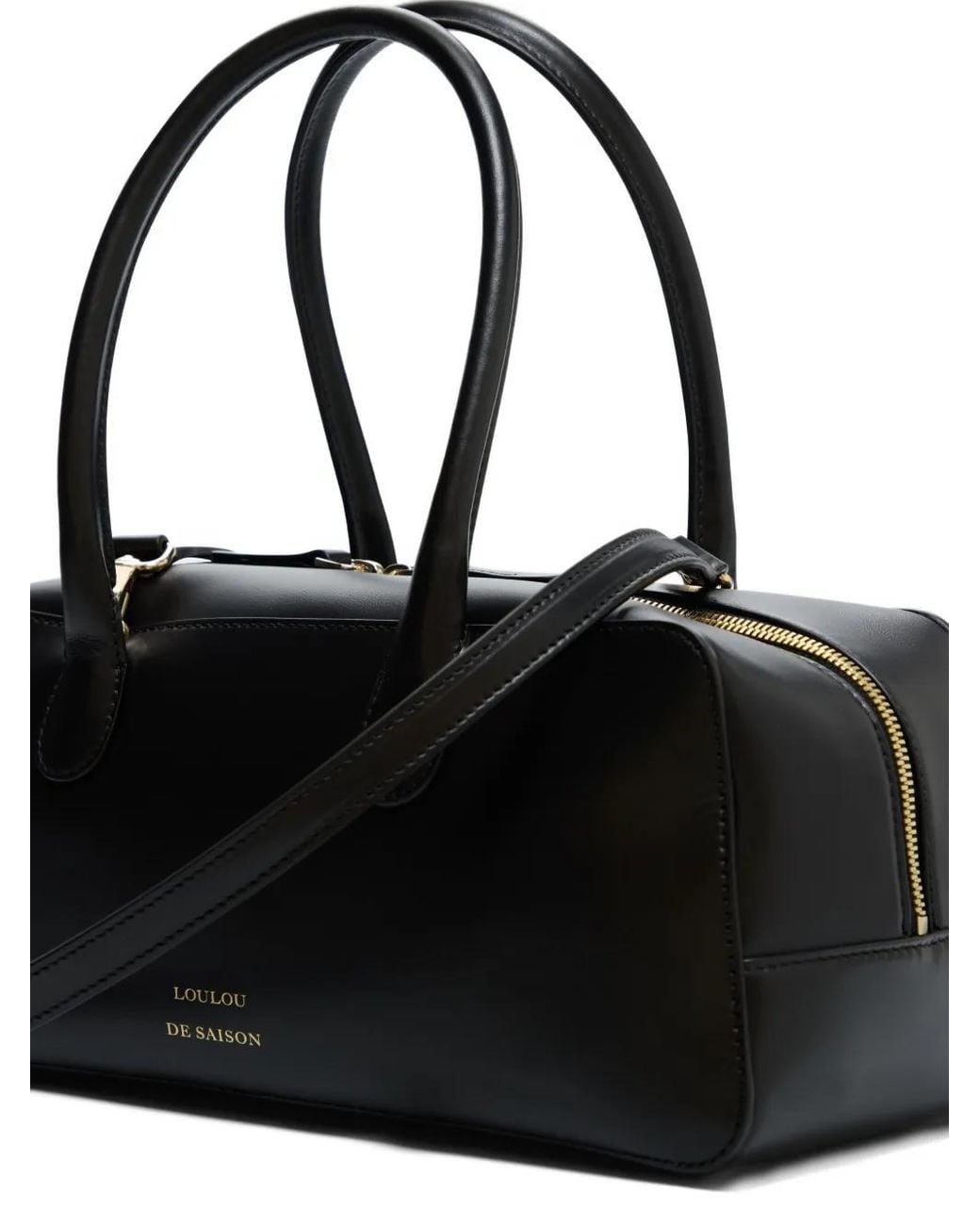 Loulou de Saison Black Seth Top-Zip Shoulder Bag