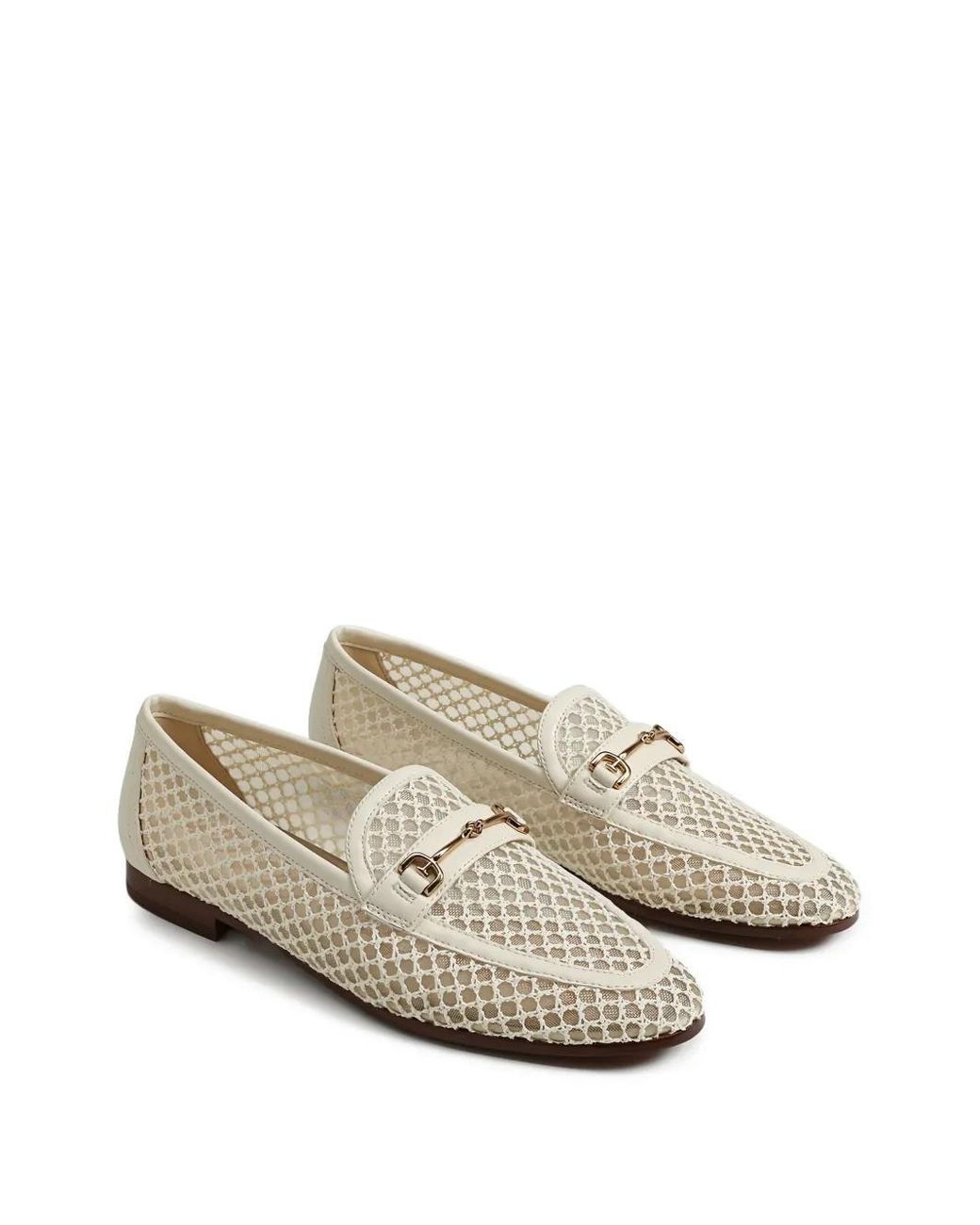 Sam Edelman White Mesh Bit Loafers