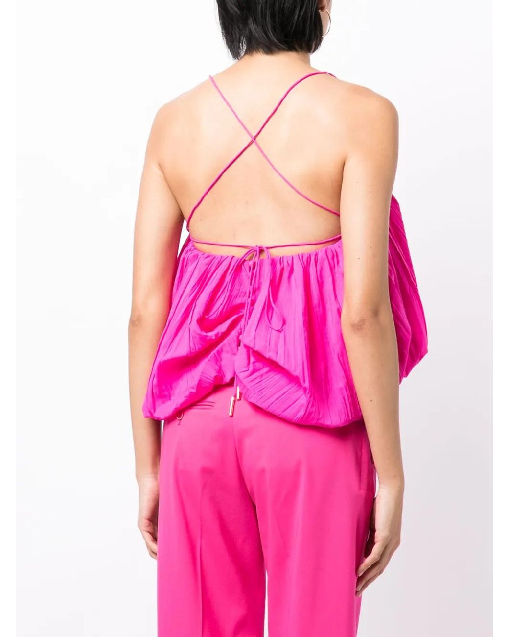 Acler Pink Varley Pleated Top