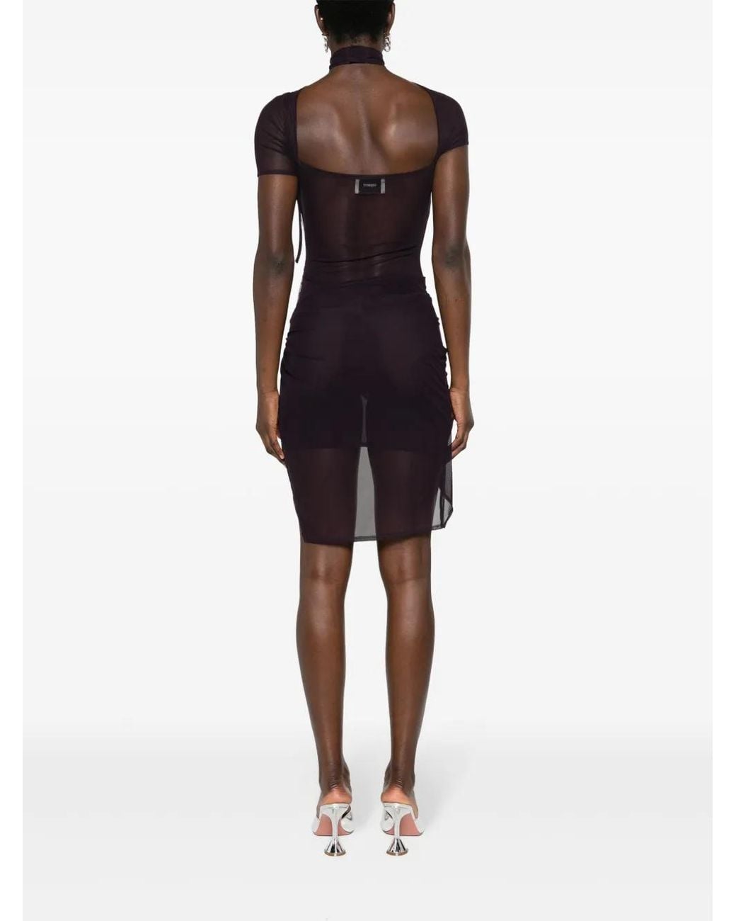 Coperni Black Asymmetric Draped Dress