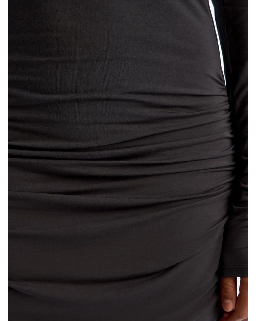 12 STOREEZ Black Off-Shoulder Ruched Dress