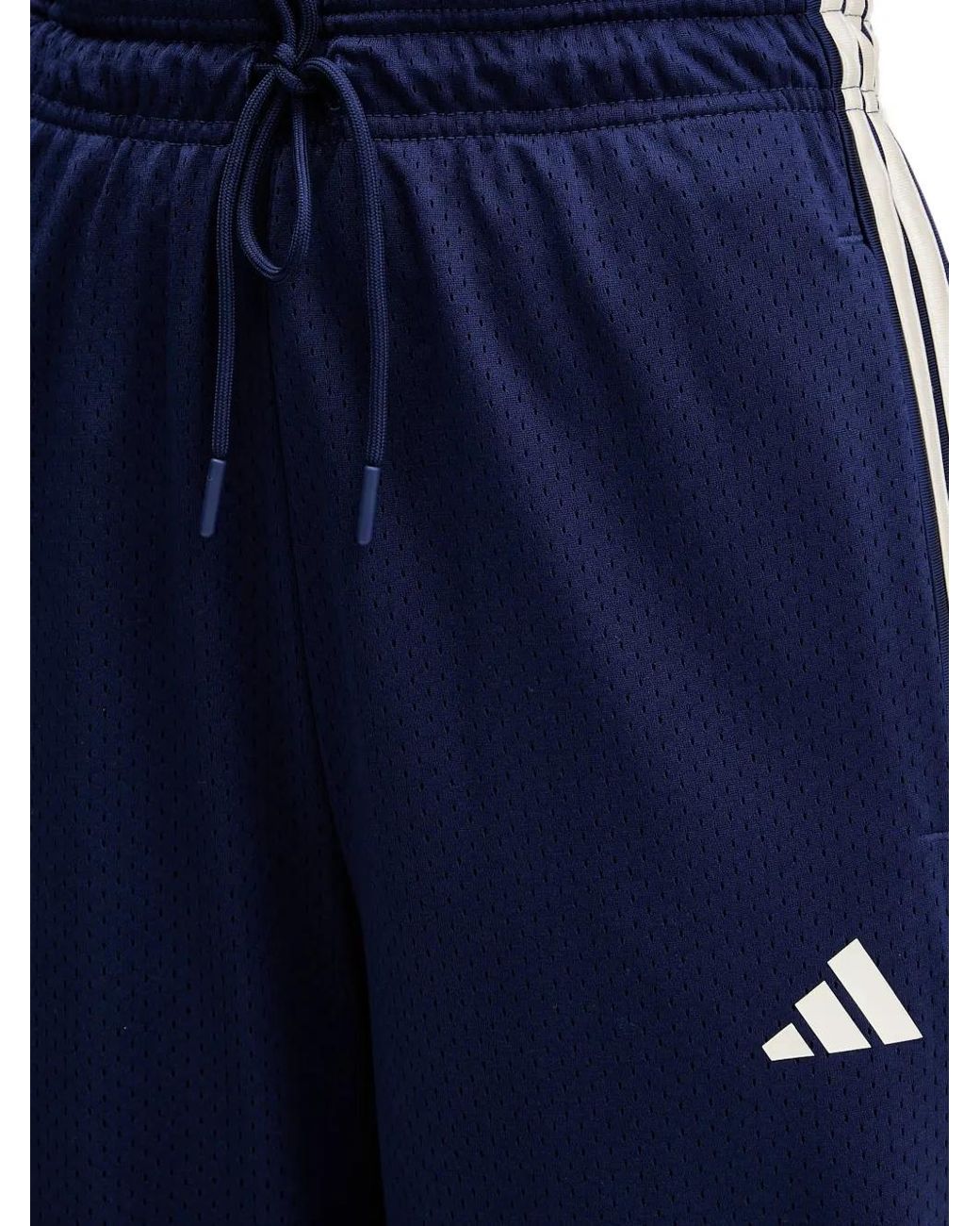 Adidas Blue Mesh Side-Stripe Track Pants