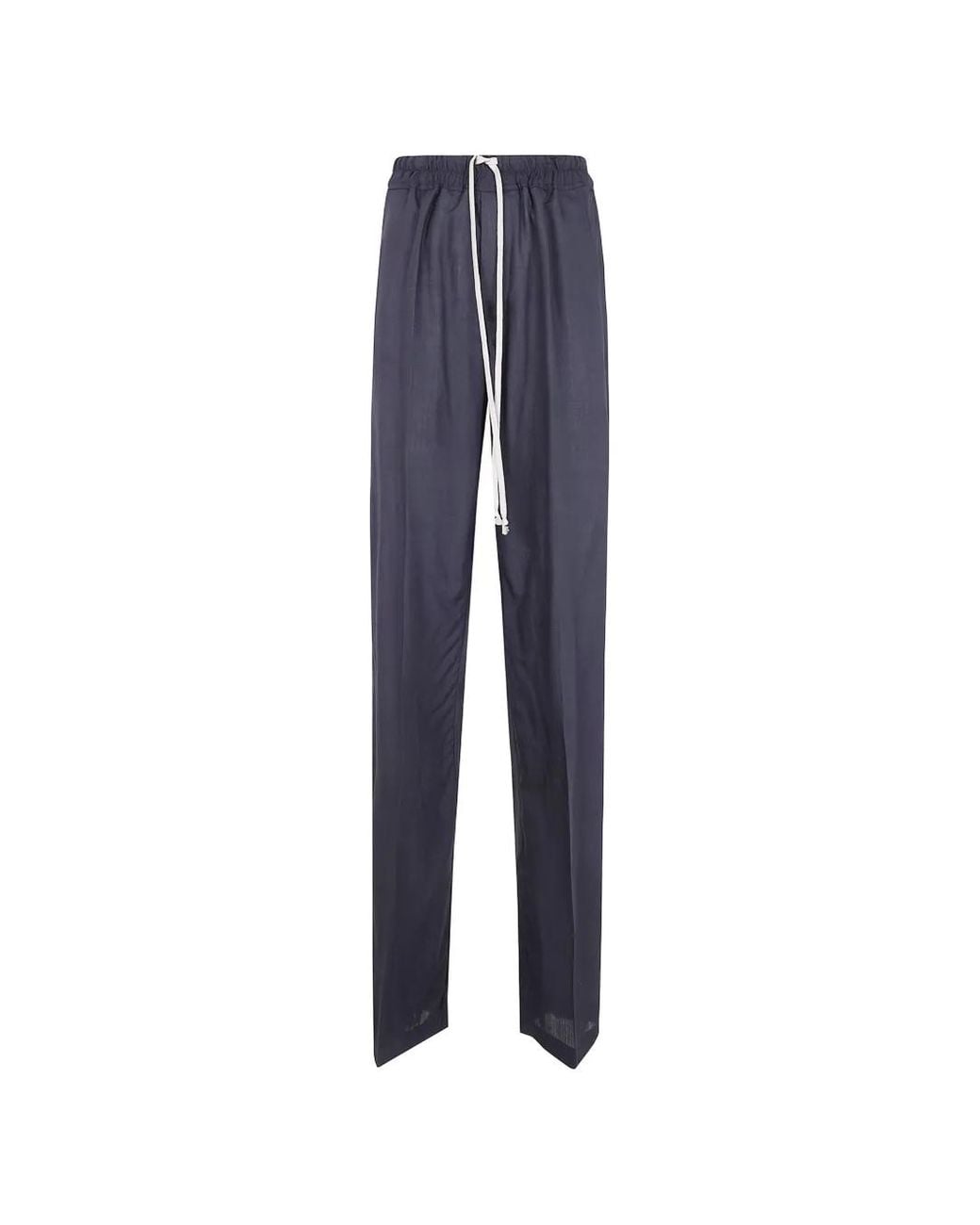 Rick Owens Blue Drawstring-Fastening Straight-Leg Trousers