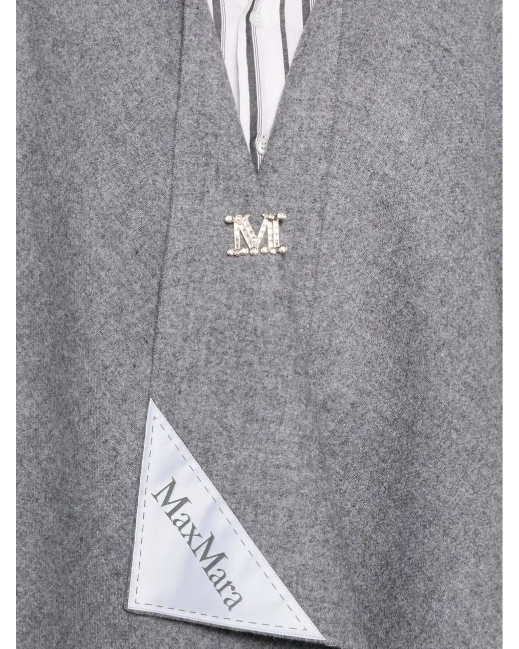 Max Mara Gray Wool Cape