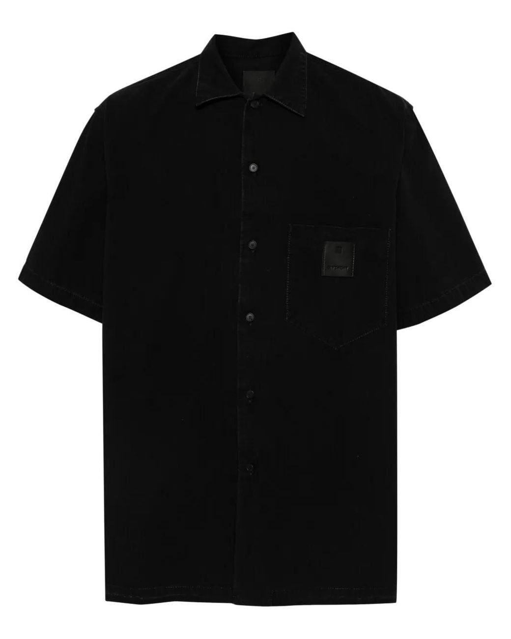 Givenchy Black Logo-Patch Shirt for men