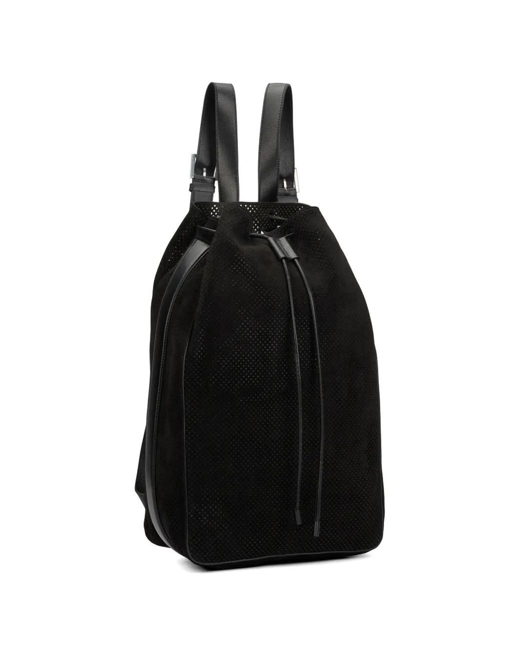 Tom Ford Black Perforated Cashmere Suede T-Line Drawstring Bag for men