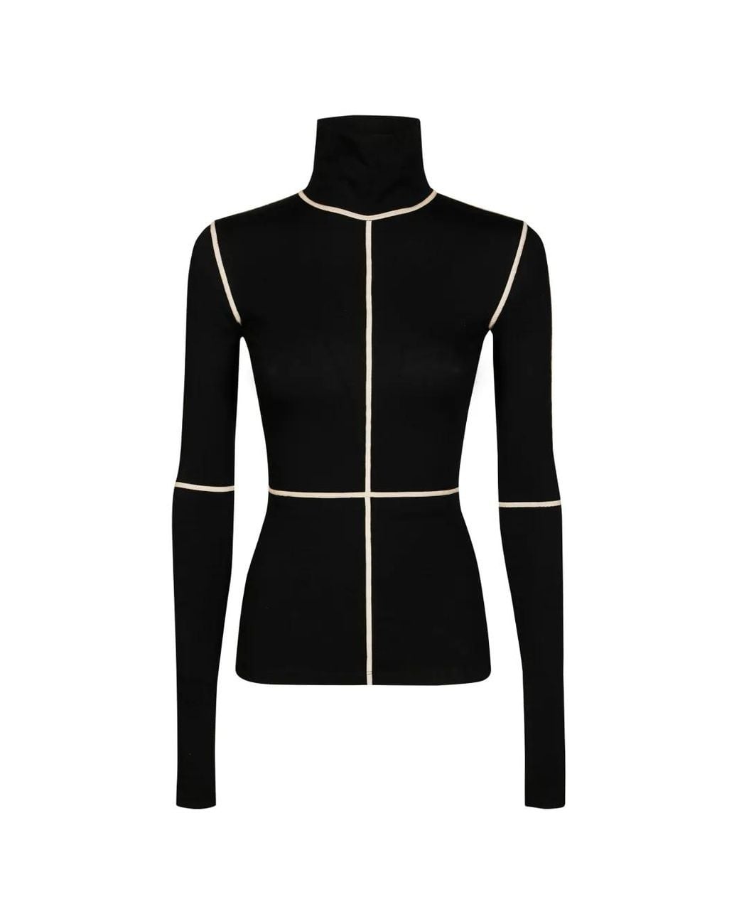 MM6 by Maison Margiela Black High-Neck Panelled Bodysuit