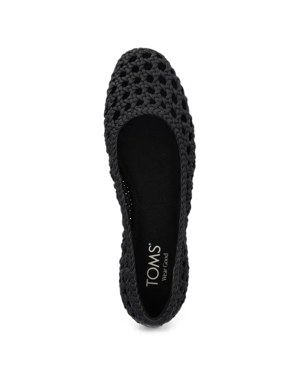 TOMS Black Woven Ballet Flats