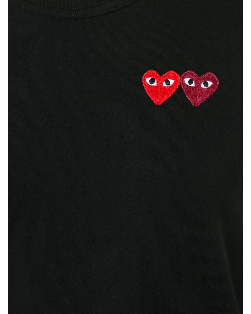 COMME DES GARÇONS PLAY Black Embroidered Heart T-Shirt