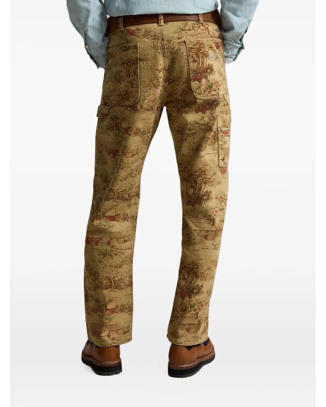Polo Ralph Lauren Natural Landscape-Print Straight-Leg Trousers for men