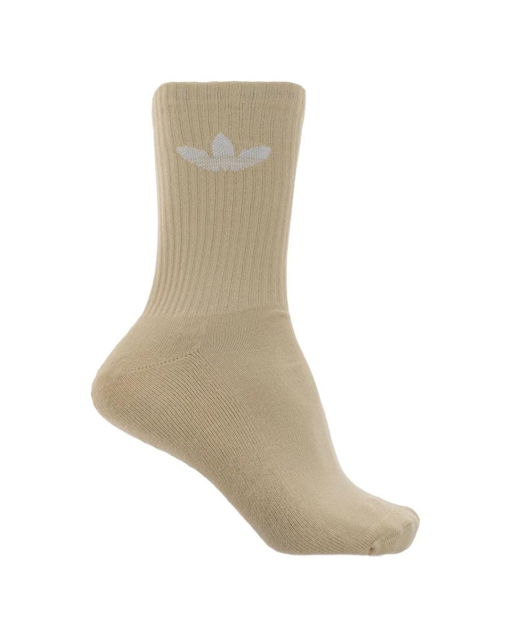 Adidas White Logo-Embroidered Ribbed Socks (Set Of Six)