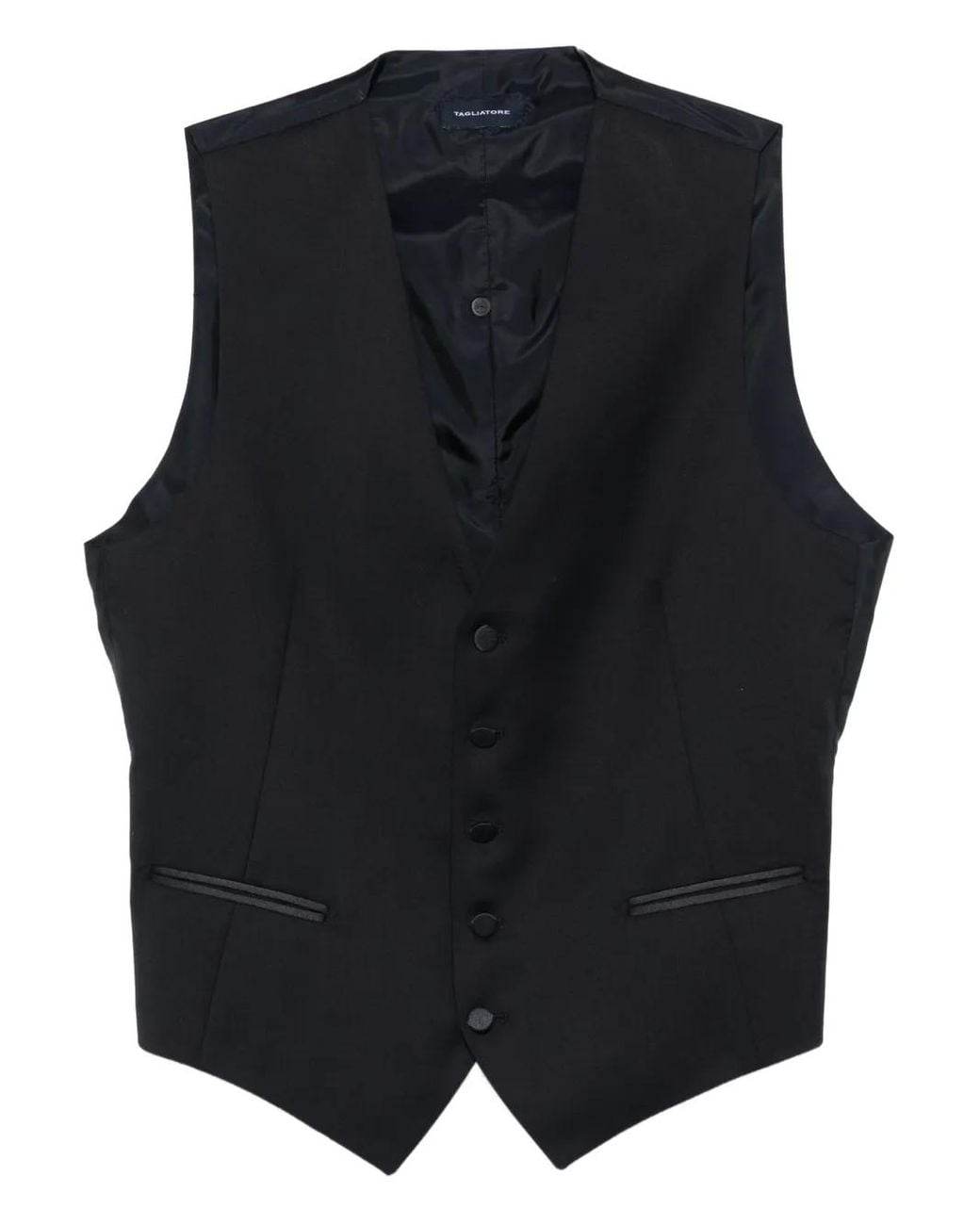 Tagliatore Blue Button-Fastening Sleeveless Waistcoat for men