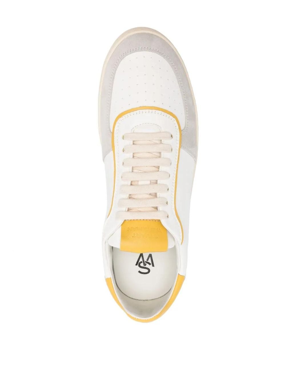 Stuart Weitzman White Derby Leather Sneakers