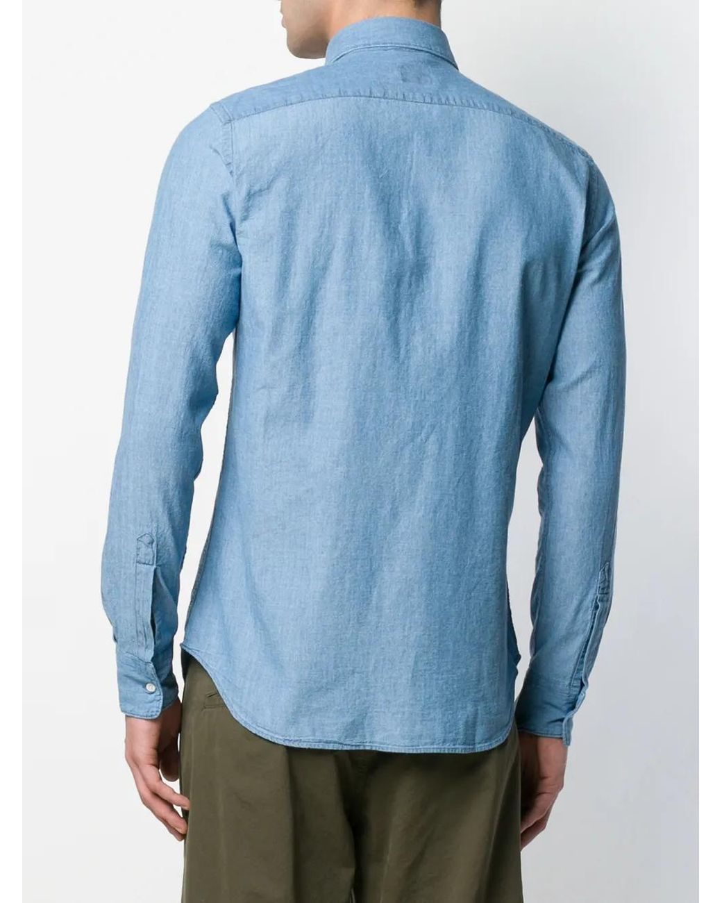 Aspesi Blue Classic Denim Shirt for men