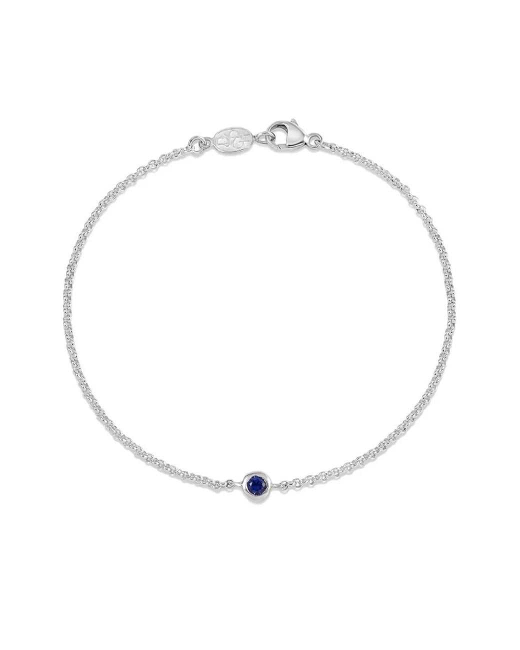 Dower & Hall White Dewdrop Sapphire Chain Bracelet