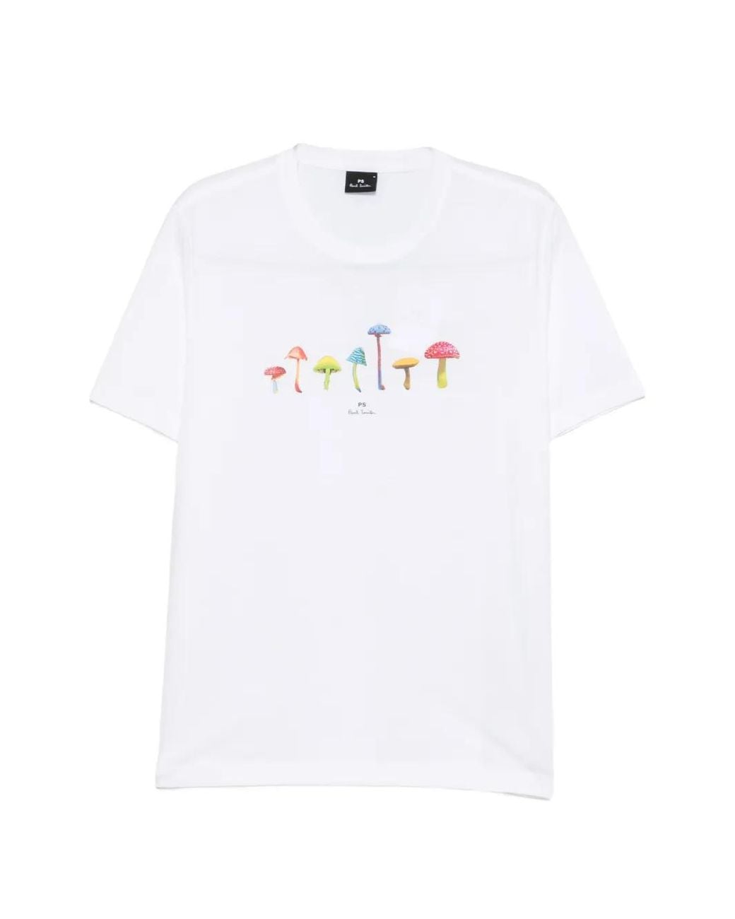 Paul Smith White Mushrooms Cotton T-Shirt for men