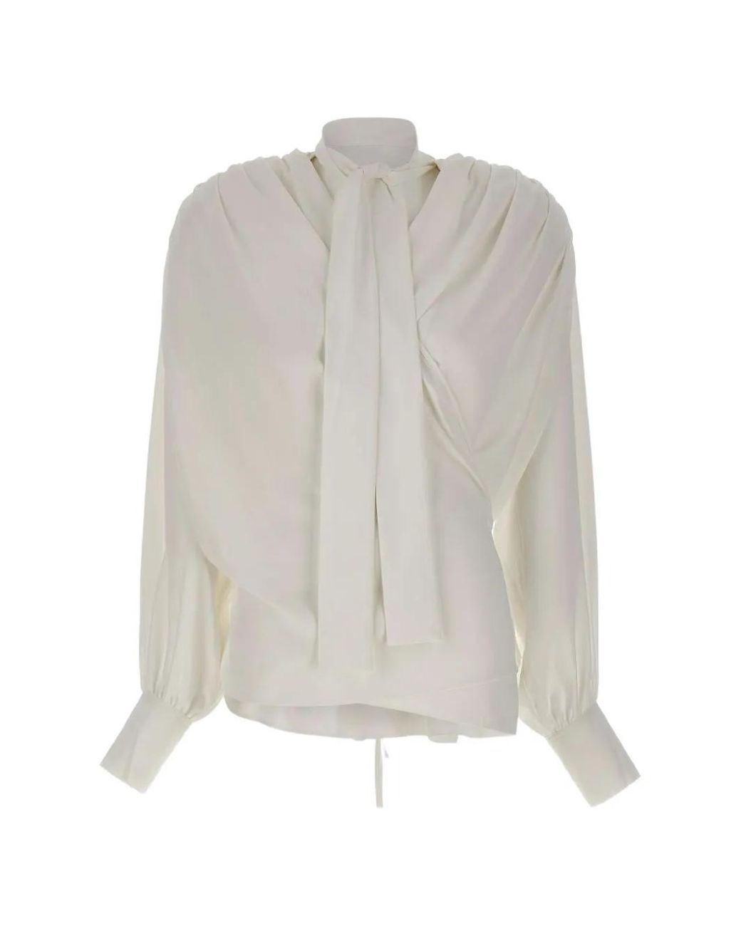 IRO White Bliss Tie-Neck Wrap-Style Blouse