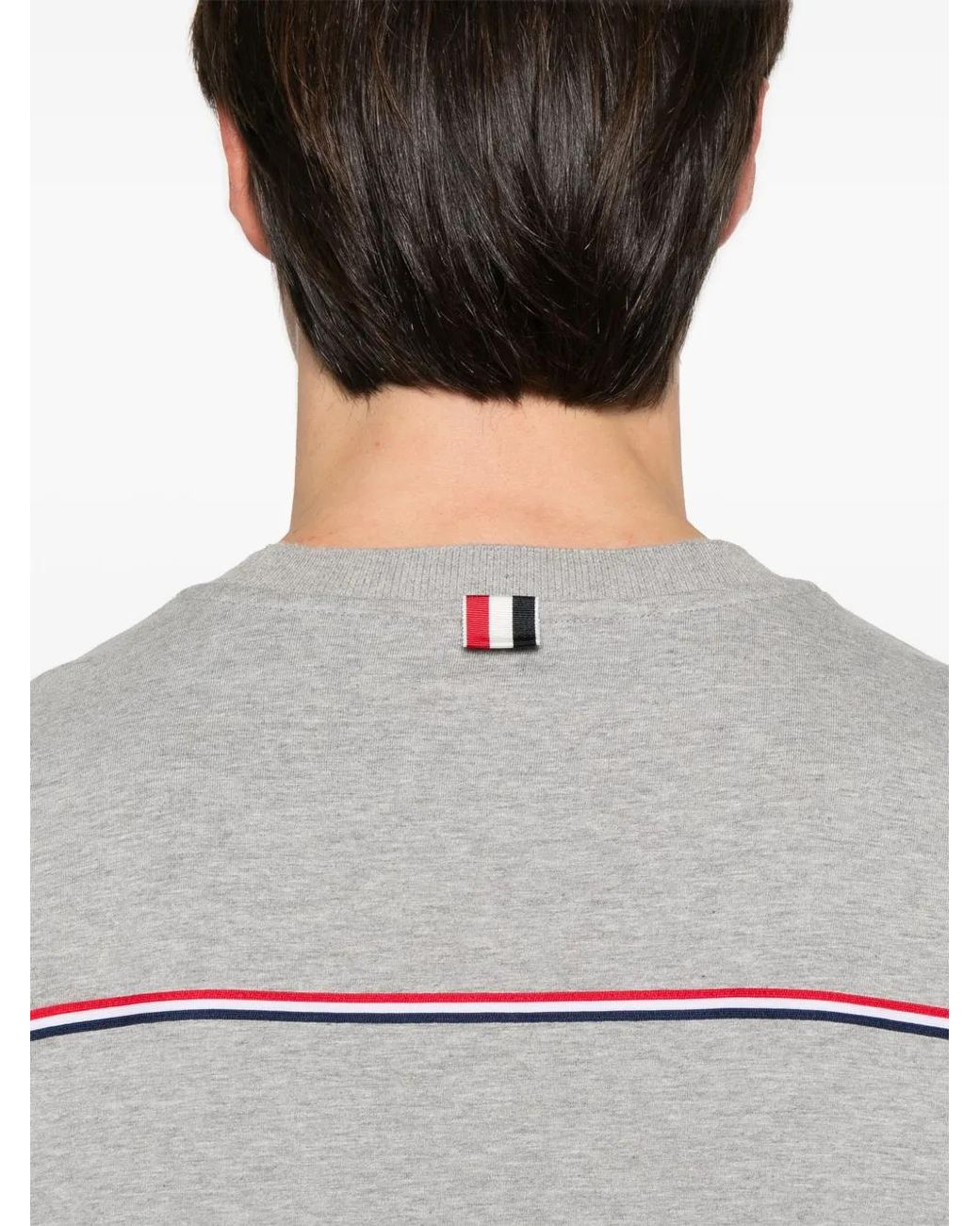 Thom Browne Gray Heather Oversized Short-Sleeve Jersey Tee for men