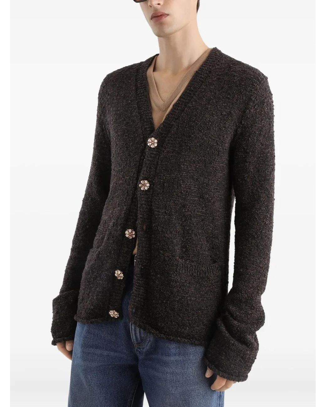 Dolce & Gabbana Black Buttoned Pocket Cardigan for men