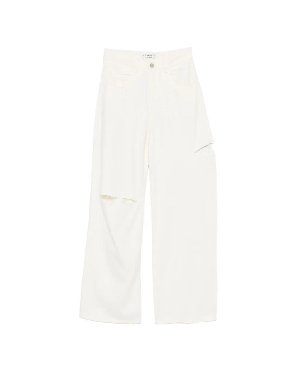 ICON DENIM White Poppy Distressed Jeans