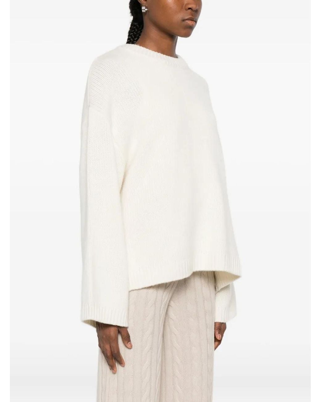 Soft Goat White Chunky Crewneck