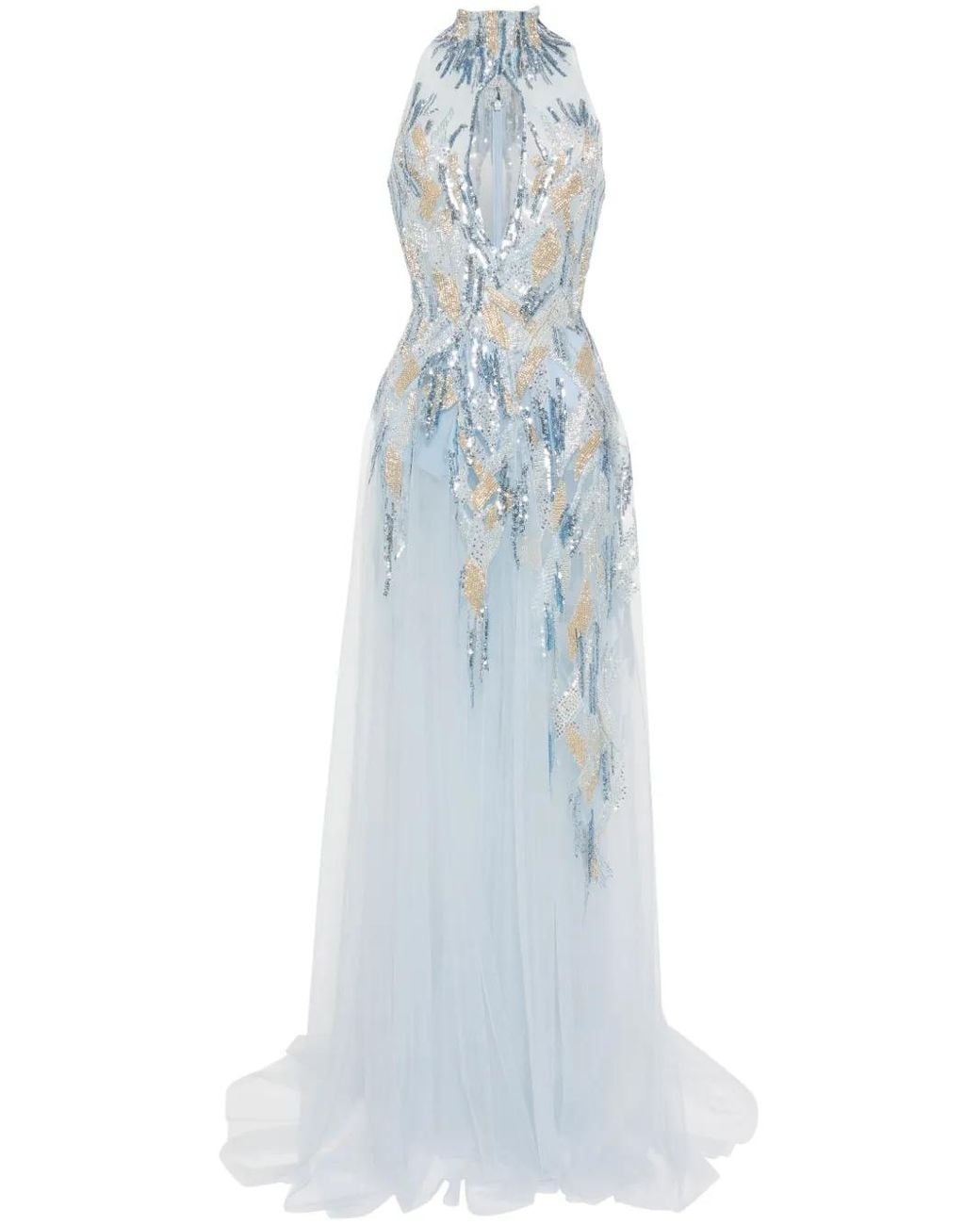 Saiid Kobeisy Blue Embroidered Dress