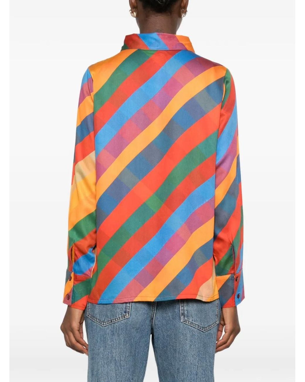CONNOR & BLAKE Orange Quinn Diagonal-Stripe Shirt