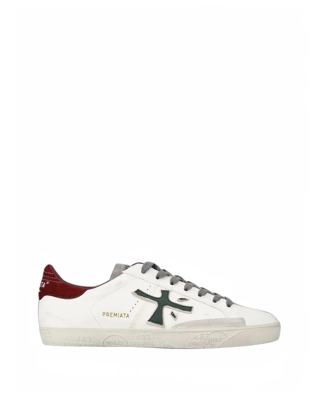 Premiata White Steven 7631 Logo-Patch Sneakers for men