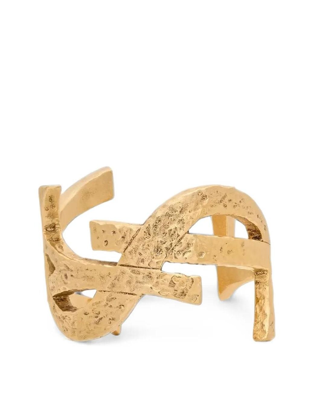 Saint Laurent Metallic Cassandre Cuff Bracelet