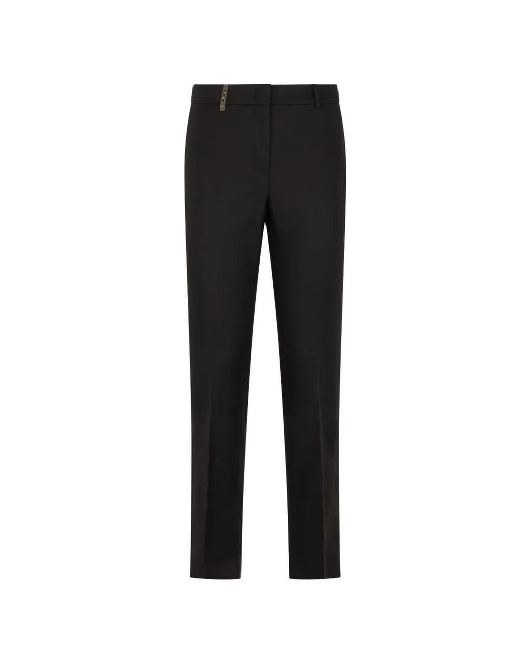 Peserico Black Slit-Hem Trousers