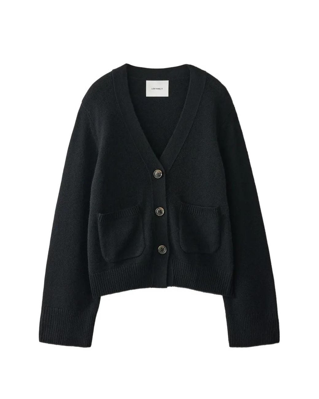 Lisa Yang Black Button Pocket Cardigan