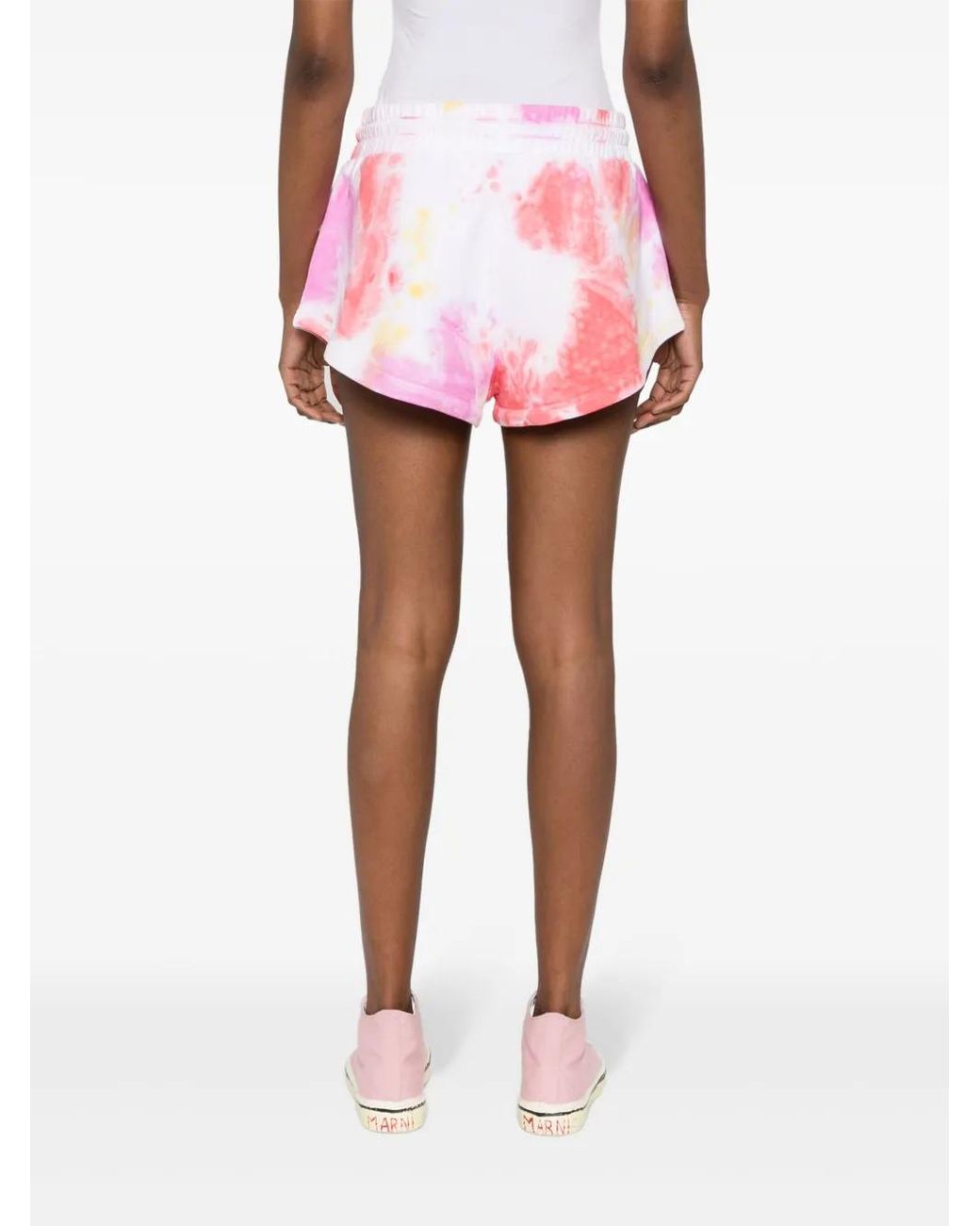 MSGM Pink Embroidered-Logo Shorts