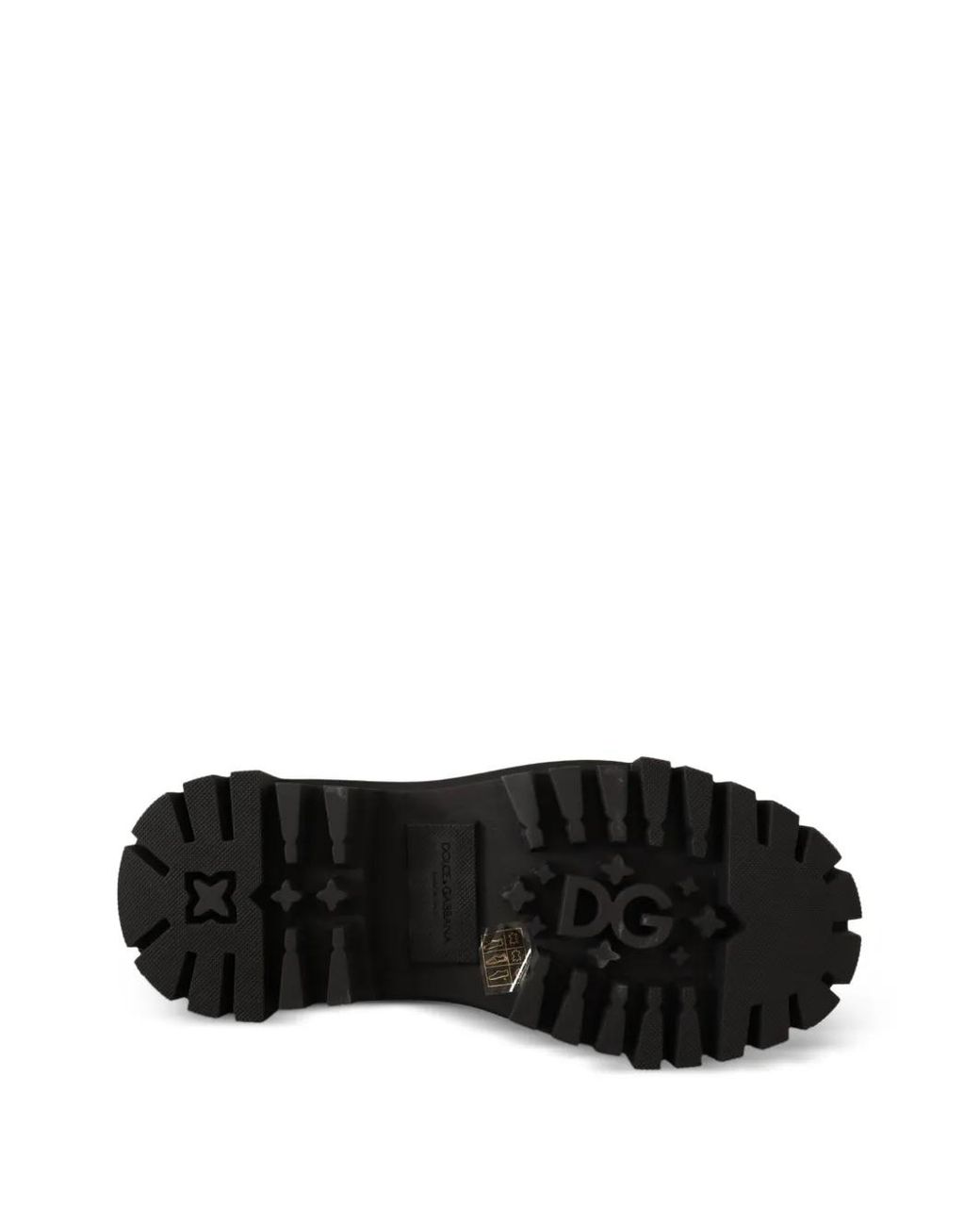 Dolce & Gabbana Black Studded Leather Combat Boots