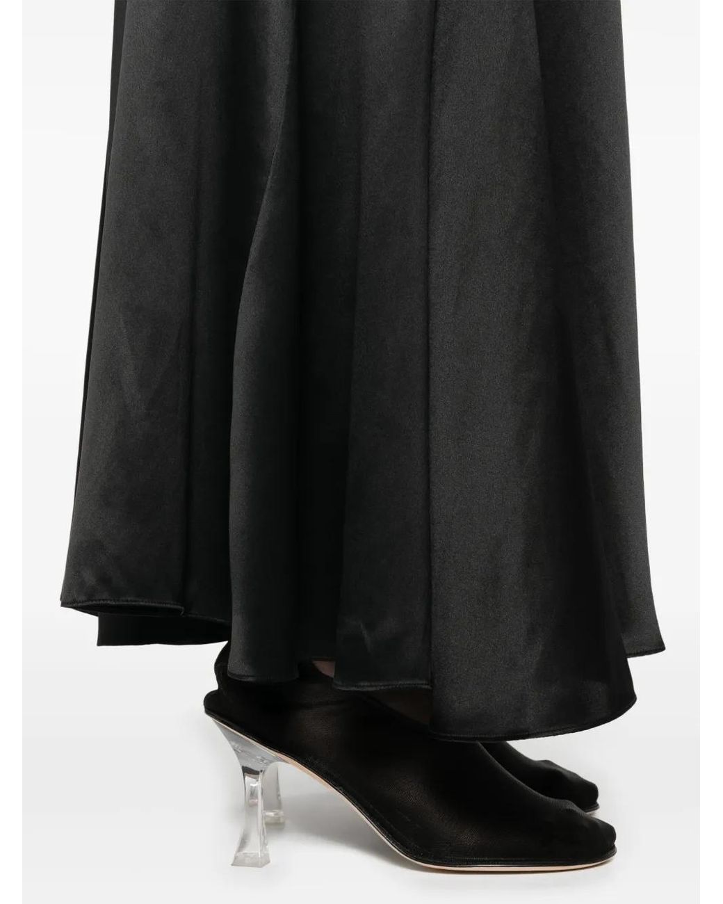 Simone Rocha Black Long-Slit Maxi Skirt