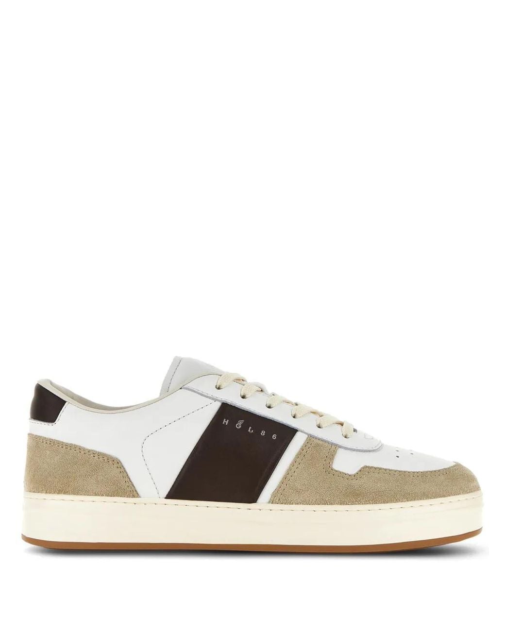 Hogan White Suede Leather Sneakers With Memory Foam Footbed for men