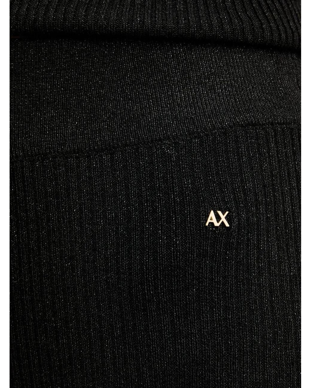 ARMANI EXCHANGE Black Pantalon Côtelé À Coupe Évasée
