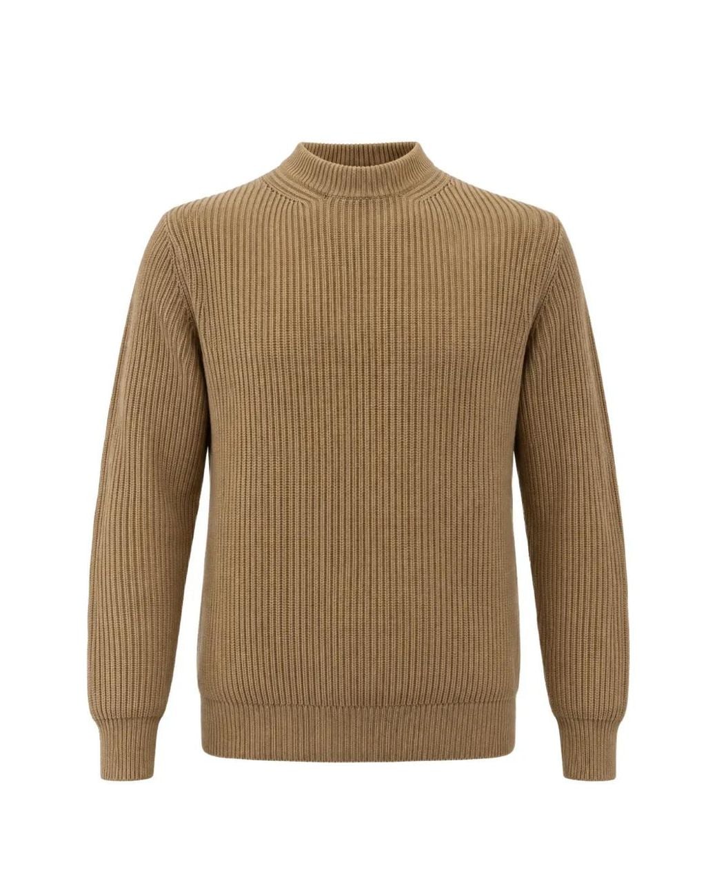 Franzese Collection Natural English Rib-Knit Sweater for men