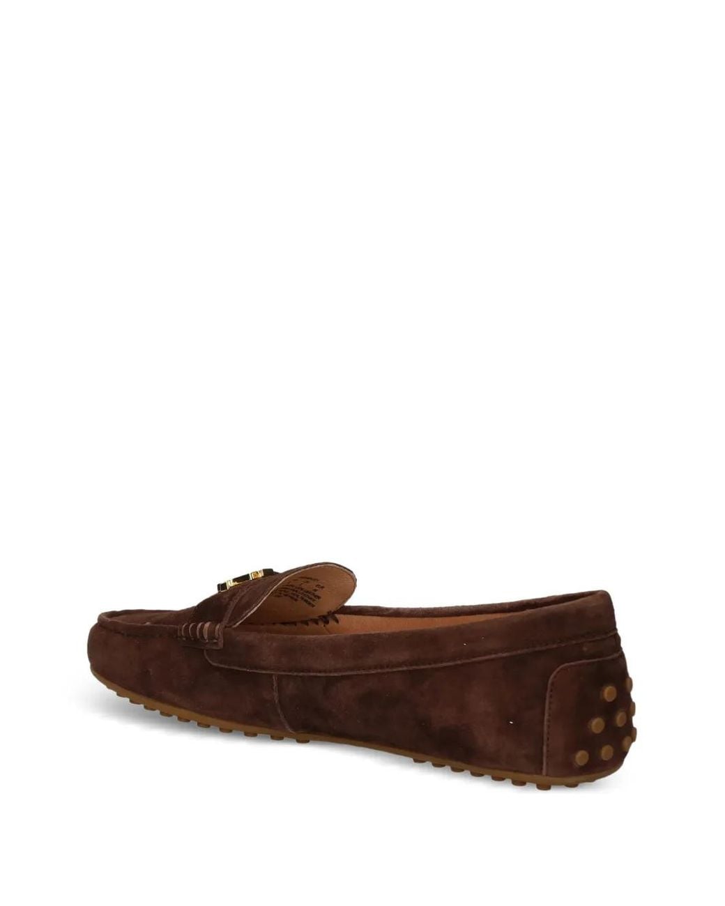 Ralph Lauren Brown Barnsbury Logo-Plaque Suede Loafers