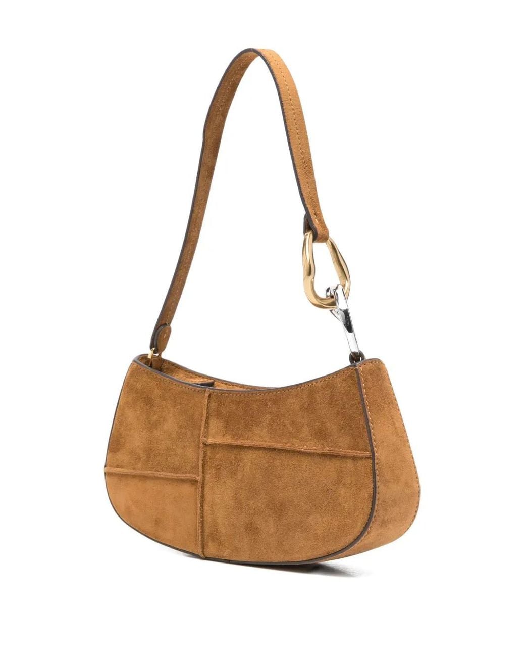 Staud Brown Ollie Patchwork Shoulder Bag
