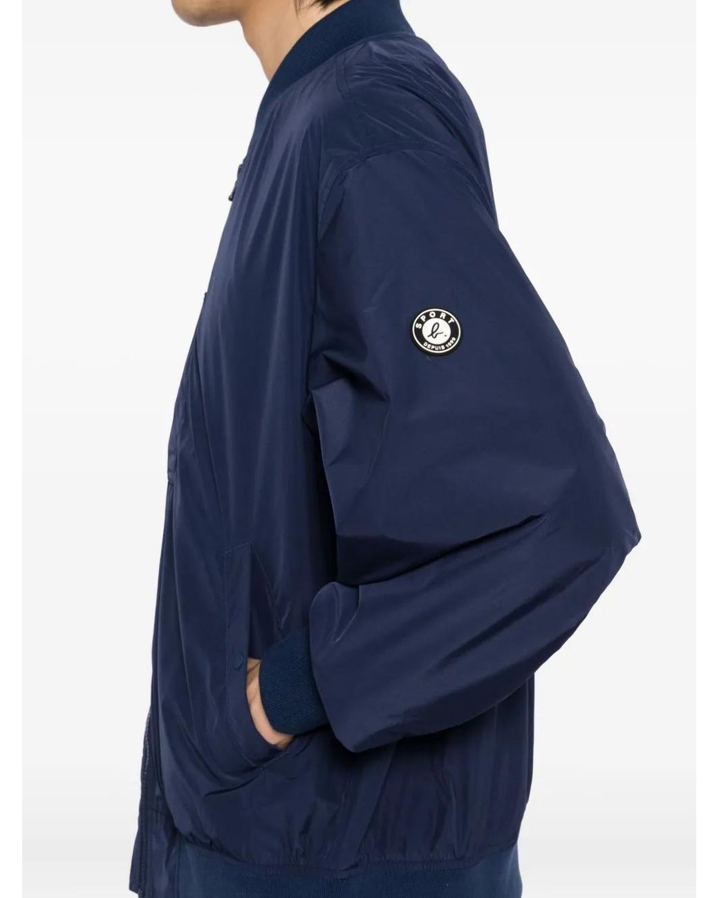 SPORT b. by agnès b. Blue Logo-Patched Jacket for men